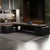 Conjunto de mesa e cadeira de escritório executiva moderno e simples, mesa de CEO, mesa executiva de luxo leve, mesa de gerente, móveis de escritório