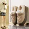 Mocasines de Felpa Gruesos Estilo Chanel para Mujer Invierno 2026 Nuevos Zapatos de Algodón Cálidos Antideslizantes con Plataforma Aumentada