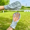 Guantes de Protección Solar para Mujer, Específicamente para Conducir en Verano, Estilo Delgado y Corto, Adecuados para Montar Bicicletas Eléctricas, Parasol, Seda de Hielo, Sin Dedos, Cubren el Dorso de la Mano, Prevenir Quemaduras Solares