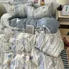 Juego de Cuatro Piezas Suave y Esponjoso Clase A, Nueva Funda de Edredón de Algodón Puro Lavado, Colcha, Sábana de Cama, Ropa de Cama para Estudiantes de Dormitorio