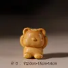 Talla de Sándalo Natural DIY Oso Que No Escucha/Mira/Habla Lindo Oso de Madera Colgante Creativo Accesorios