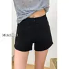 Shorts de Mezclilla Negros para Mujer, Nuevo Estilo Verano 2026, Cintura Alta, Corte Ajustado, Favorecedores para Figuras Pequeñas, Corte A, Hot Pants Sexys