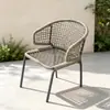 Silla de ratán para patio exterior, mesa y sillas de ocio, balcón al aire libre de jardín para el hogar, silla creativa con respaldo de cuerda para casa de huéspedes, mesa de café pequeña