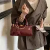 Bolso de Mano de Lujo Ligero de Nicho Nuevo Otoño/Invierno 2026, Bolso Boston de Alta Gama para el Trabajo, Bolso Cruzado Texturizado de Moda