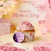 Decoración de Pastel Día de la Madre Feliz Estilo Ins Transfronterizo Mamá Súper Espejo Acrílico Grabado Láser Pieza Redonda