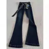 Jeans de microfibra azul escuro para meninas plus size gordinhas, calças femininas 2024 outono e inverno, novas, elásticas, slim fit, cintura alta, boca larga retrô