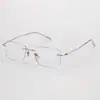 Armazones de Gafas Sin Montura de Titanio Puro para Hombres y Mujeres, Armazón de Titanio, Forma Cuadrada, Patillas Delgadas, Ultraligeros
