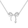 Collar de plata S925 mariposa sueño lazo femenino sentido del diseño francés colgante de moda nacional cadena para suéter regalo de Navidad al por mayor