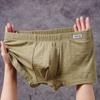 Calzoncillos tipo bóxer de algodón a cuadros sueltos para hombre, estilo juvenil, talla grande para hombre