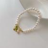 Collar y pulsera de flores de tulipán para mujer, con cadena de clavícula de perlas pintadas, de alta calidad, para invierno