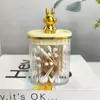 Caixa de Armazenamento de Fio Dental de Alta Qualidade e Cotonetes de Maquiagem, Porta-Palitos de Dente de Luxo Leve, Recipiente de Vidro Criativo Personalizado de Alta Qualidade para Palitos de Dente Doméstico