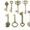 Llave de metal creativa DIY hecha a mano joyería retro llave retro accesorios para llaves 9 modelos por paquete