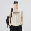KUKULUKY Camiseta de Manga Corta para Hombre de Verano Holgada Transpirable Cuello Redondo Marca de Moda Letras Delgada Casual Versátil