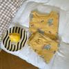 Conjunto de roupa de casa infantil unissex com estampa de desenho animado, ideal para o outono e inverno. Pijama macio e confortável para crianças, tamanhos 80 a 150, com calça comprida.