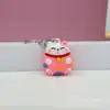 Llavero Colgante Gato de la Suerte Lindo Muñeco de Gato de Goma Blanda Tridimensional Llavero para Bolso Colgantes Regalos