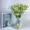 2 tenedores gypsophila flor artificial camino de boda Flor 2 Tenedores Corta gypsophila flor de seda decoración de flor en maceta para el hogar