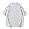 Camiseta de Algodón de Manga Corta Camisa Base para Hombre Color Sólido Ropa Camiseta de Pareja Manga Media Marea Barra de Oxígeno Hielo