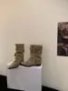 [] Botas de Tornozelo Western Cowboy Bico Fino Francês Salto Grosso Femininas 2026 Outono/Inverno Novo Estilo