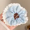 Novedoso scrunchie de estilo dulce 2026 con encaje y estampado a cuadros, adecuado para coletas y moños, accesorio para el cabello versátil