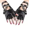 Guantes de Rendimiento para Hombres y Mujeres con Correas Largas de Cuerda y Remaches para Danza de Rendimiento Modelo Punk Pasarela Hip-Hop Cuero Nightclub Cos