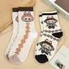 Calcetines de Tela de Dibujos Animados Estilo Japonés Rab para Mujer Calcetines de Invierno y Otoño de Caña Media Calcetines de Tubo Largo para Hombre Marca de Tendencia de Dibujos Animados