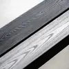 Banco Largo de Madera Maciza Estilo Wabi-Sabi, Silla de Comedor para Uso Doméstico, Madera Natural Simple con Diseño en Forma de Arco, Banco Largo Negro Carbonizado