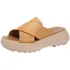 2026 Verano Nuevo Comercio Exterior Piel Suave Plataforma Suela Gruesa Ligeras Versátiles Chanclas para Mujer Sandalias de Cuña Populares para Mujer Transfronterizo