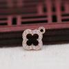 Yiwu Gold Ray color chapado en oro DIY micro set circón trébol de cuatro hojas collar colgante pulsera accesorios de cristal B1628