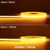 Fita de LED Cob Autoadesiva Ultra-Fina de 3mm de Largura, Luz de Linha Colorida Flexível, Canaleta de 5mm, Tira de Luz Decorativa para Modelo de Carro