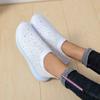 Zapatos Europeos y Americanos Transfronterizos con Pedrería Suela Amazon Tejido Fly-Knit Transpirable Md Ligeros Talla Grande Zapatos Deportivos Transfronterizos para Mujer Venta al por Mayor Talla Grande