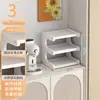 Estante de Almacenamiento Portavasos de Mesa, Estante Estrecho Pequeño para Tazas de Té de Encimera de Mesa de Comedor, Portavasos de Doble Capa, Estante de Almacenamiento para Juego de Té de Escritorio
