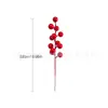 Accesorios de rama de flor y fruta artificial de Navidad, decoraciones navideñas, bayas rojas, acebo, accesorios de fruta de la fortuna, fabricante de origen transfronterizo