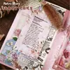 Serie Flores de la Mañana y Flores de la Tarde Retrostory Bloc de Notas Escribible Material para Cuaderno de Ensayos de Vida Bloc de Notas para Mensajes
