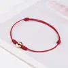 Tornozeleira e Pulseira de Fio Vermelho para Mulheres com Círculo Fino Banhado a Ouro, Amuleto da Sorte, Cordão Preto para o Pé para Segurança e Sucesso no Ano Zodiacal de Alguém