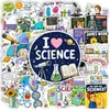 50 Folhas Transfronteiriças Novo Tema Divertido de Experimento Científico Adesivos Elementos de Astronomia Biologia Decoração de Diário Adesivos à Prova d'Água