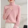 Suéter Furong de cachemira y lana sin costuras para mujer, con tejido cepillado, cuello alto, corte holgado y un nuevo diseño de otoño/invierno