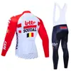 Conjunto de Jersey de Ciclismo de Manga Longa para Primavera e Outono Masculino Equipe Tour De France Bicicleta de Estrada Ciclismo Absorvente de Suor e Respirável