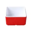 Plato para Guarnición de Restaurante de Barbacoa Blanco y Rojo de Melamina Caja Creativa Comercial para Brochetas Hot Pot Platos Fríos Bowl Inclinado para Verduras