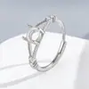Anel Cruzado S925 Prata Esterlina Completa 6,2mm Aro Vazio DIY Diamante de Cigarro Douyin Personalidade Estilo Cool
