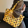2026 Bolso Tote Nuevo Estilo Coreano con Lunares Grandes para Mujer, Bolso de Hombro de Lona de Gran Capacidad, Bolso de Mano para Ropa de Trabajo de Estudiante, Bolsa de Compras