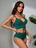 Traje de Banho 2024 Amazon AliExpress Transfronteiriço Novo Biquíni de Cor Sólida Roupa de Banho Sexy Feminina Europeia e Americana Dividido