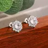 Pendientes de Zirconia con Copo de Nieve de Lujo Ligero Estilo Coreano para Mujer, Personalidad Única, Estilo Minimalista Ins, Pendientes Geométricos de Zirconia para el Trabajo, Modernos