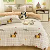 Juego de Ropa de Cama de Cuatro Piezas Floral de Primavera 100% Algodón para Uso en el Hogar, Funda de Edredón Suave de Algodón Puro, Sábana Bajera Matrimonial, Juego de Cuatro Piezas para Todas las Estaciones