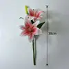 Flores de Lirio Realistas Flores Artificiales Estilo Chino Decoración de Mesa para Sala de Estar en Casa Accesorios para Fotografía Decoración de Hotel Boda Flores Falsas