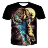 2024 comércio exterior Amazon wish novo boneco fantasma impresso em 3D camiseta de terror marca de moda masculina camiseta de manga curta