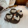Zapatos de Algodón para Niños 2026 Otoño/Invierno Nuevo Estilo Niñas Lindos Dibujos Animados Mocasines Casuales Niños Zapatos Cálidos Peludos