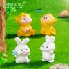 Figurillas miniatura, creativas y adorables de mono y conejo para paisajismo, decoraciones DIY y accesorios; perfecto para jardines en miniatura y adornos de coche