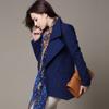 Abrigo de Lana Delgado Elegante de Moda de Estilo Coreano Nuevo de Otoño e Invierno Leche de Papaya Abrigo de Lana de Solapa Cruzado de Corte Entallado