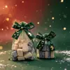 Nova Sacola de Doces de Natal Transfronteiriça Estampagem a Quente Fita Dourada Laço Rede Sacola Festa Biscoito Embalagem de Presente Sacola de Presente
