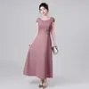 Elegante vestido longo formal para comércio exterior, novo modelo 2026, emagrecedor, adequado para ocasiões formais e para o dia a dia, vestido simples, fornecimento do fabricante